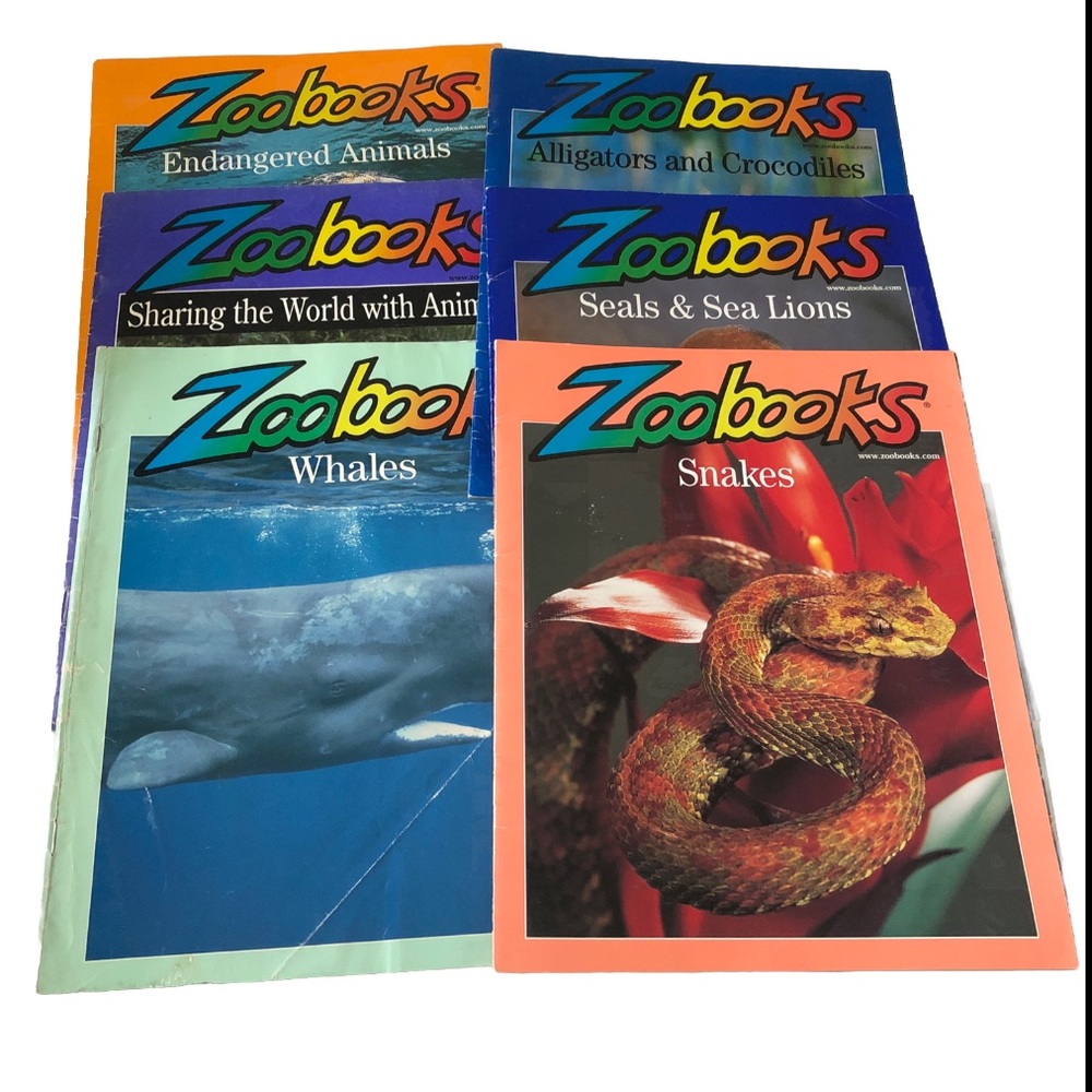 Colorful Educational lot of 6 vintage ZooBooks 2000-2001